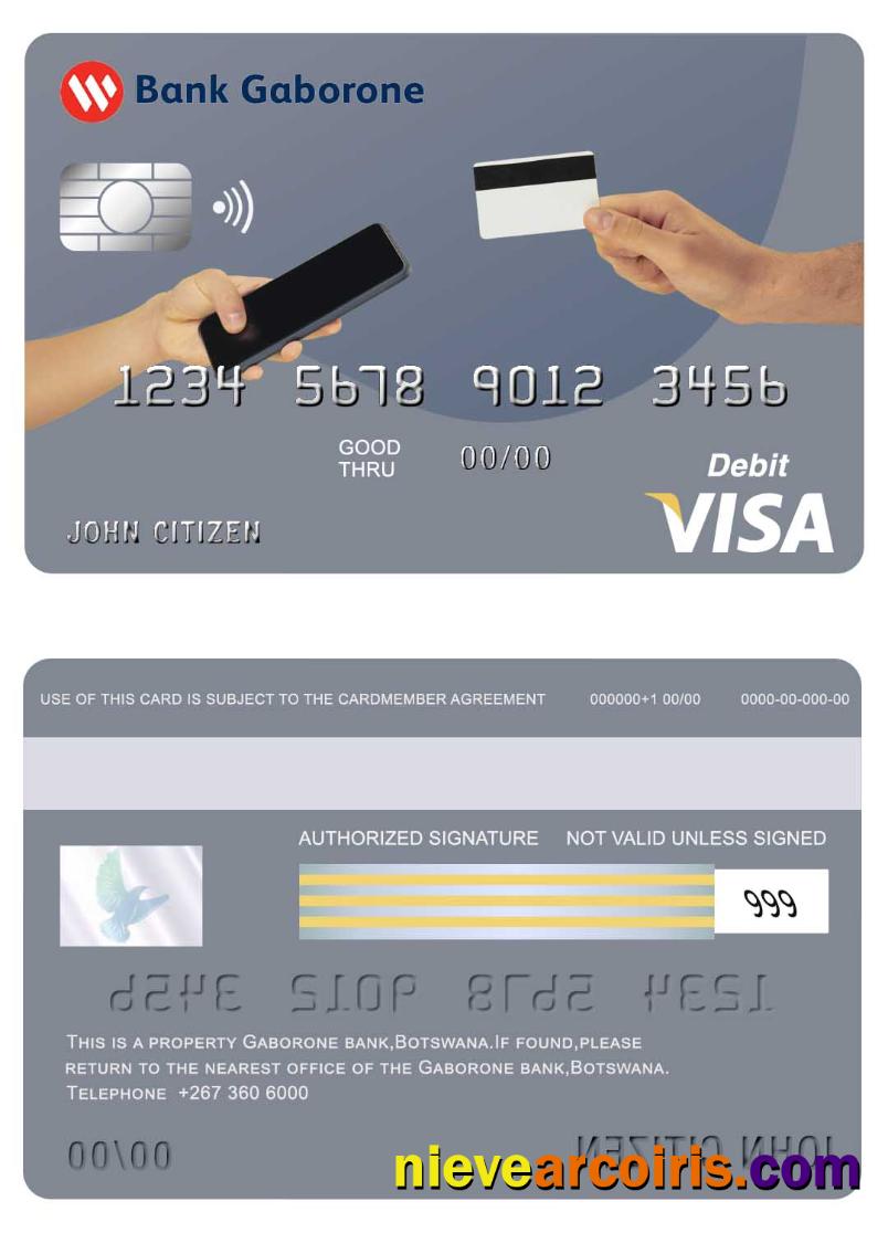 Botswana Gardobone bank visa card